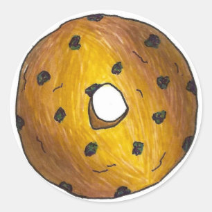Blueberry Cake Donut Doughnut Breakfast Junk Food Classic Round Sticker