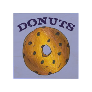 Blueberry Cake Donut Doughnut Food Breakfast Gift Wood Wall Decor