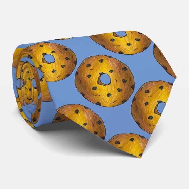 Blueberry Cake Donut Doughnut Foodie Breakfast Tie (Rolled)