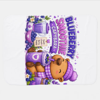 Blueberry Capybara Cute Blanket | Kawaii Berry Ani