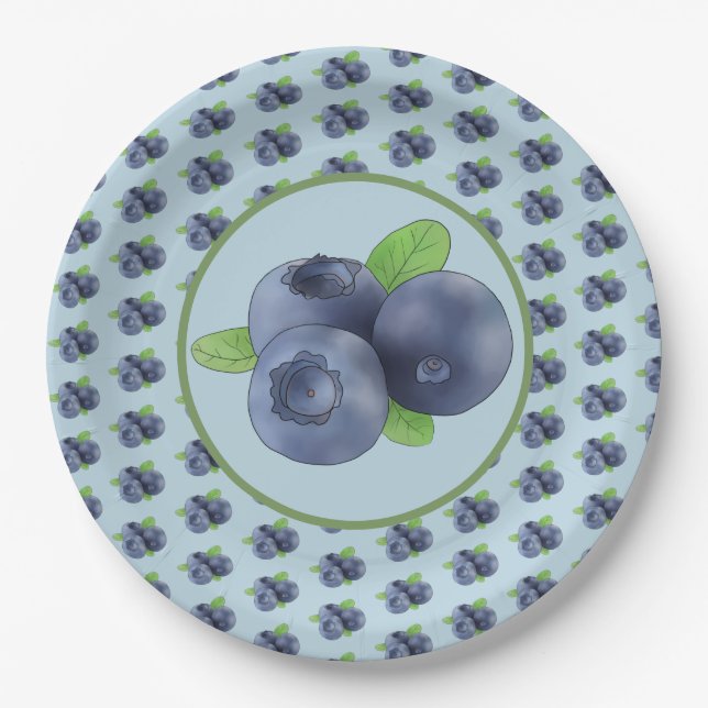 blueberry cardboard paper plates (Front)