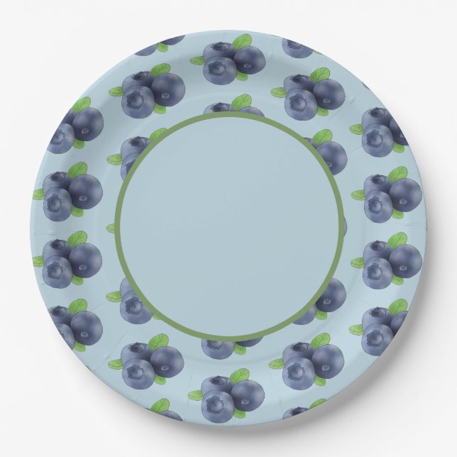 blueberry cardboard paper plates (Front)