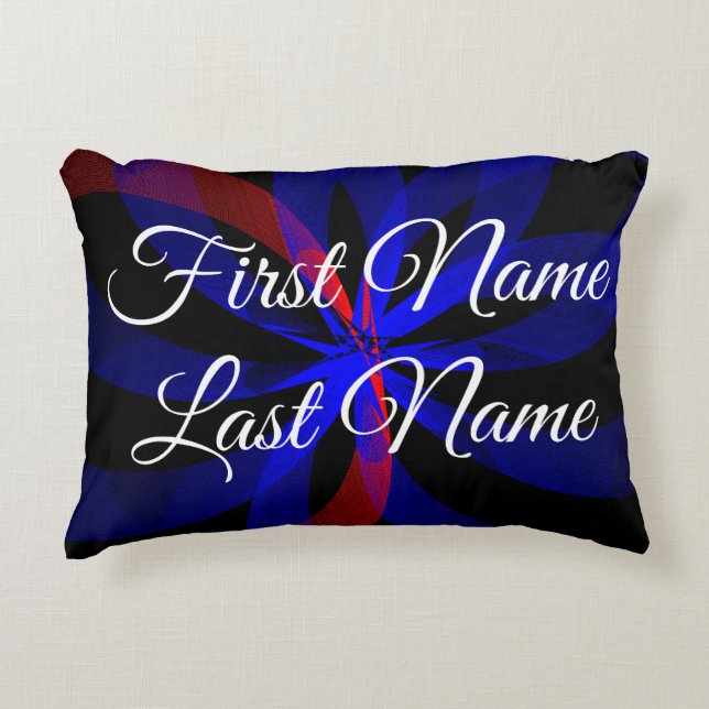 Blueberry Center Geometric Accent Parody Pillow (Front)
