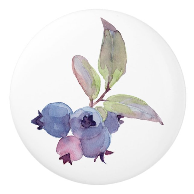 Blueberry Ceramic Knob (Front)