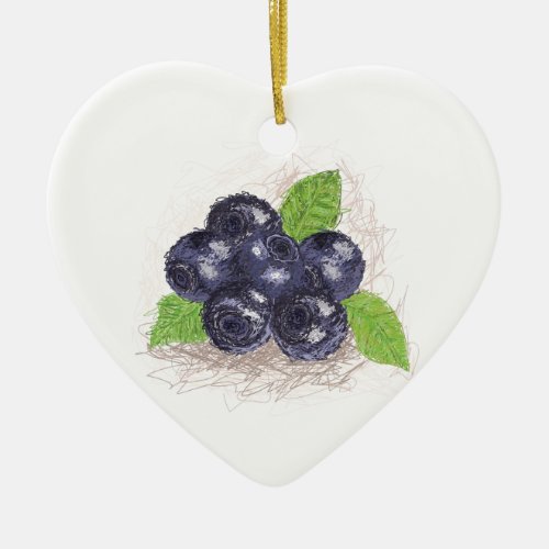 blueberry ceramic ornament