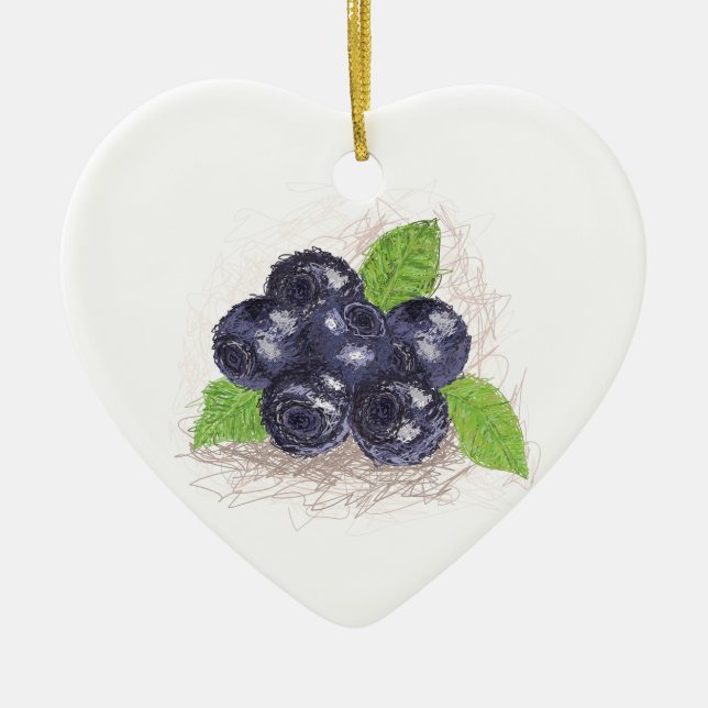 blueberry ceramic ornament (Front)