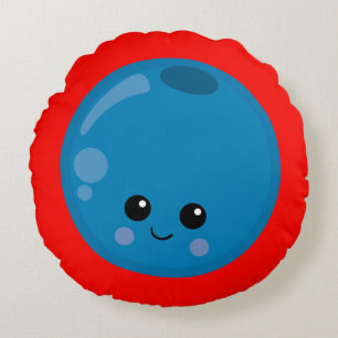 Blueberry Charm Round Pillow