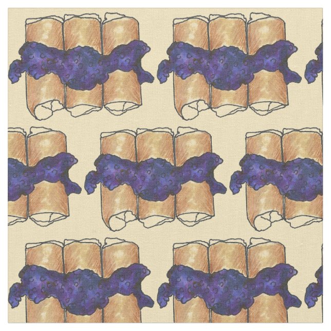 Blueberry Cheese Blintz Blintzes Jewish Deli Food Fabric (Close Up)