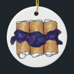 Blueberry Cheese Blintzes Jewish Deli Cuisine Ceramic Ornament<br><div class="desc">Ornament features an original marker illustration of delicious blueberry cheese blintzes,  a classic in Jewish deli cuisine.

This design is also available on other products. Don't see what you're looking for? Need help with customization? Contact Rebecca to have something designed just for you.</div>