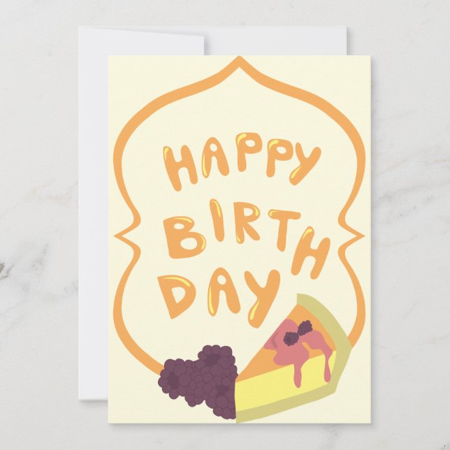 Blueberry Cheesecake Happy Birthday Card (Front)