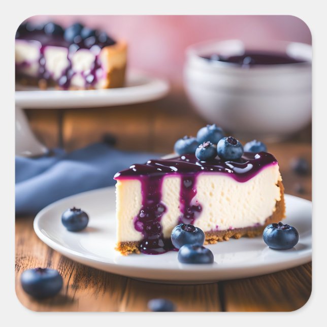 Blueberry Cheesecake Square Sticker (Front)