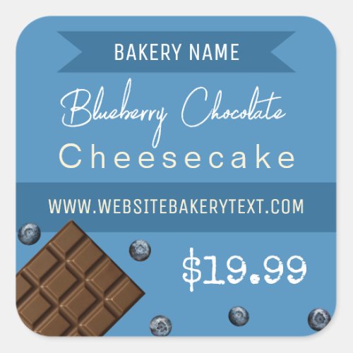 Blueberry Chocolate Cheesecake  Square Sticker