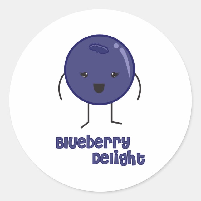 Blueberry Classic Round Sticker (Front)