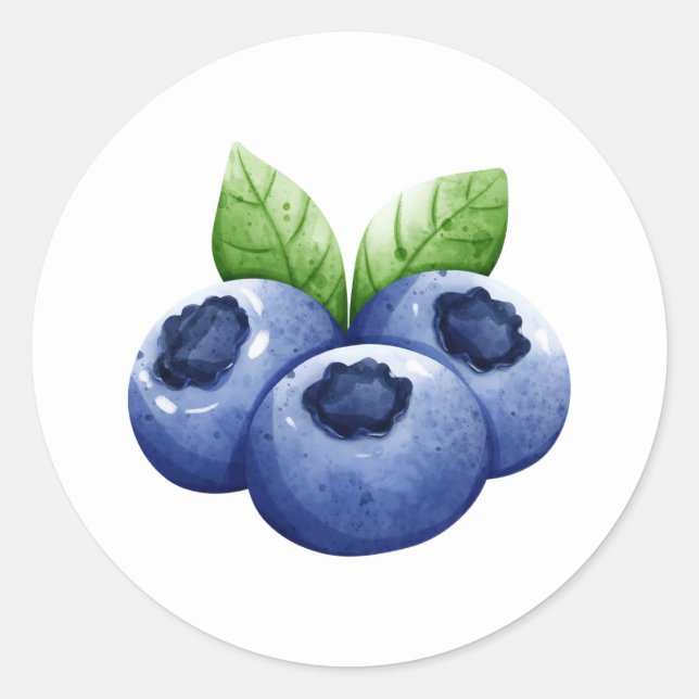 Blueberry Classic Round Sticker (Front)