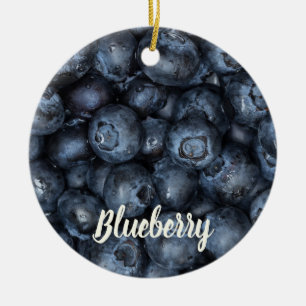 Blueberry Close Up Detail for Vegans Ceramic Ornament