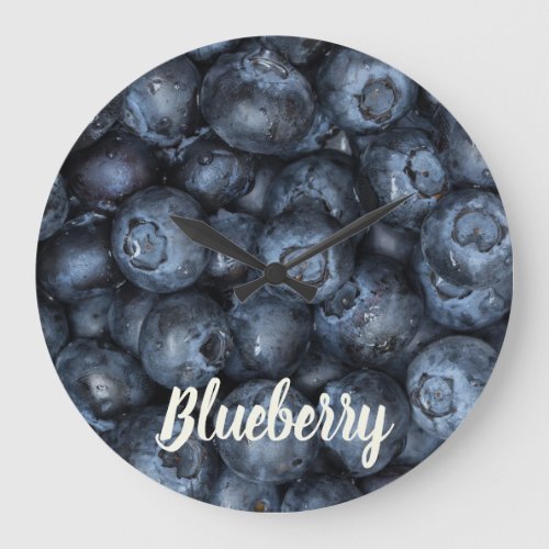 Blueberry Close Up Detail for Vegans Large Clock