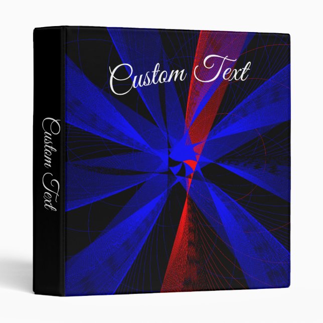 Blueberry Color Abstract Geometric Binder (Front/Spine)