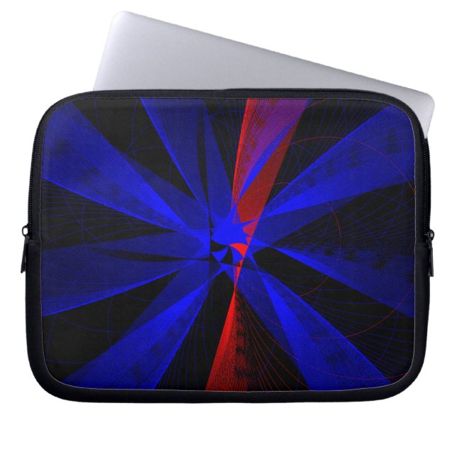 Blueberry Color Abstract Geometric Electronics Bag (Front)
