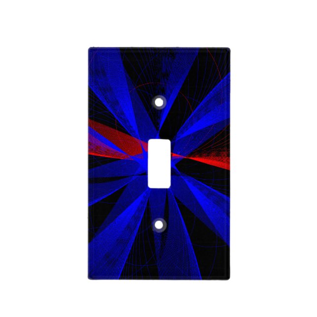 Blueberry Color Abstract Geometric Light Switch (Front)