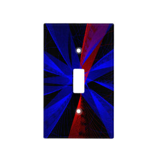 Blueberry Color Abstract Geometric Light Switch Cover