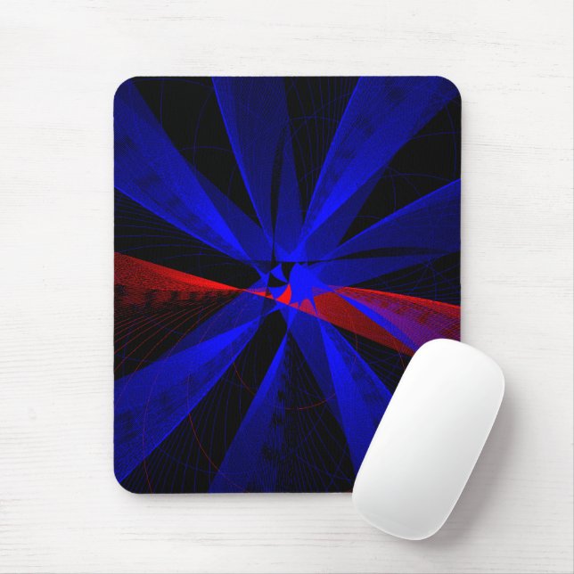 Blueberry Color Abstract Geometric Mouse Pad (With Mouse)