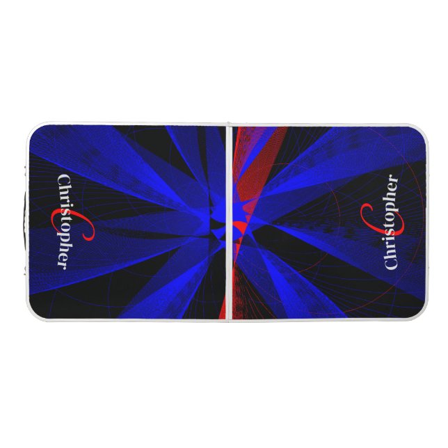 Blueberry Color Abstract Geometric Ping Pong Table (Top)