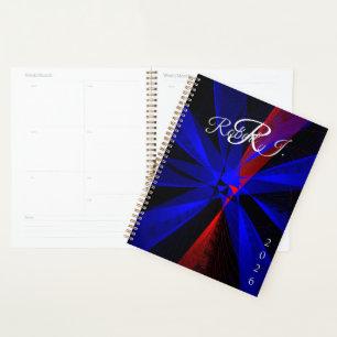 Blueberry Color Abstract Geometric Spiral Planner