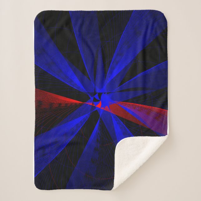 Blueberry Color Abstract Sherpa Blanket (Front)