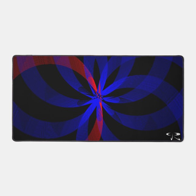 Blueberry Color Accent Geometric Gaming Mouse Pad (Front)