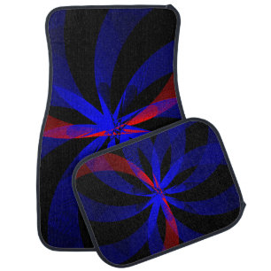 Blueberry Color Center Geometric Car Mat Set
