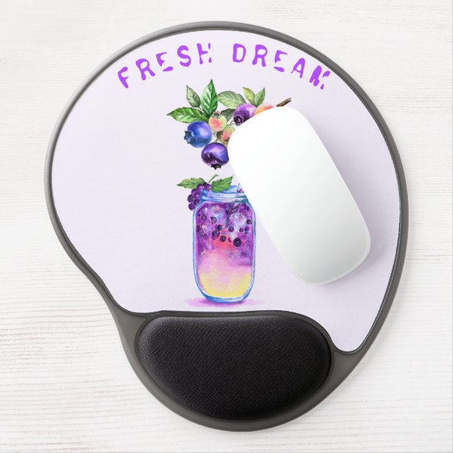 Blueberry Cool Drink Gel Mouse Pad (Left Side)