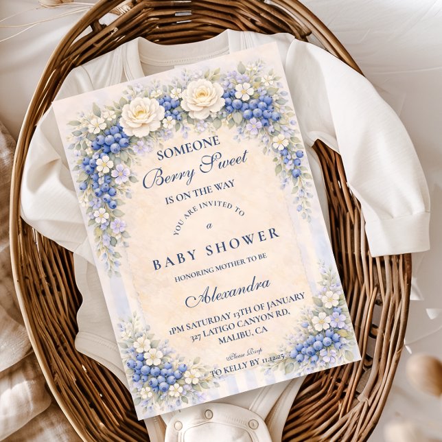 Blueberry Cottage Garden Baby Shower Invitation (Creator Uploaded)