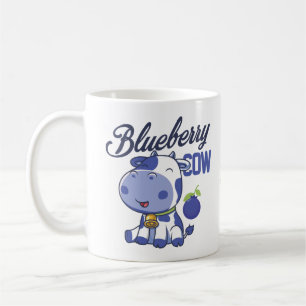Blueberry cow kawaii cute moo moo farm animal coffee mug