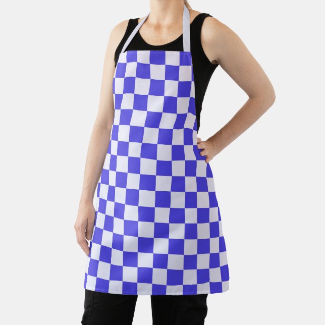 Blueberry cream checkered pattern apron (Insitu)