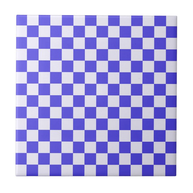 Blueberry cream checkered pattern ceramic tile (Front)