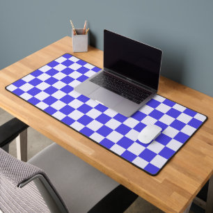 Blueberry cream checkered pattern desk mat