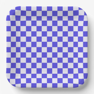 Blueberry cream checkered pattern paper plates