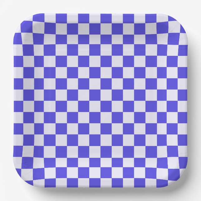 Blueberry cream checkered pattern paper plates (Front)