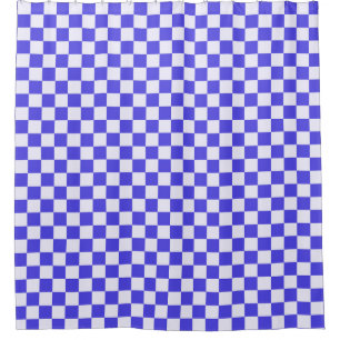 Blueberry cream checkered pattern shower curtain