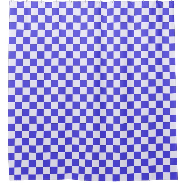 Blueberry cream checkered pattern shower curtain (Front)