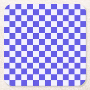 Blueberry cream checkered pattern square paper coaster