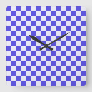 Blueberry cream checkered pattern square wall clock