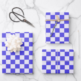 Blueberry cream checkered pattern wrapping paper sheets
