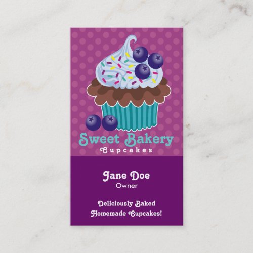 Blueberry Cupcake Business Cards TBA