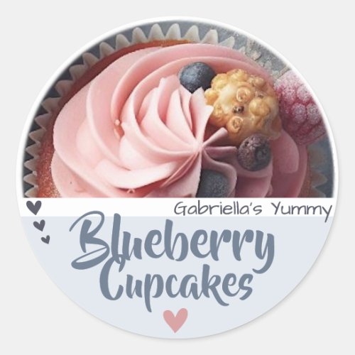 Blueberry Cupcake Cake Photo Template Baking Label