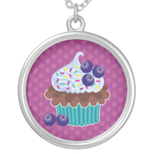 Blueberry Cupcake Necklace
