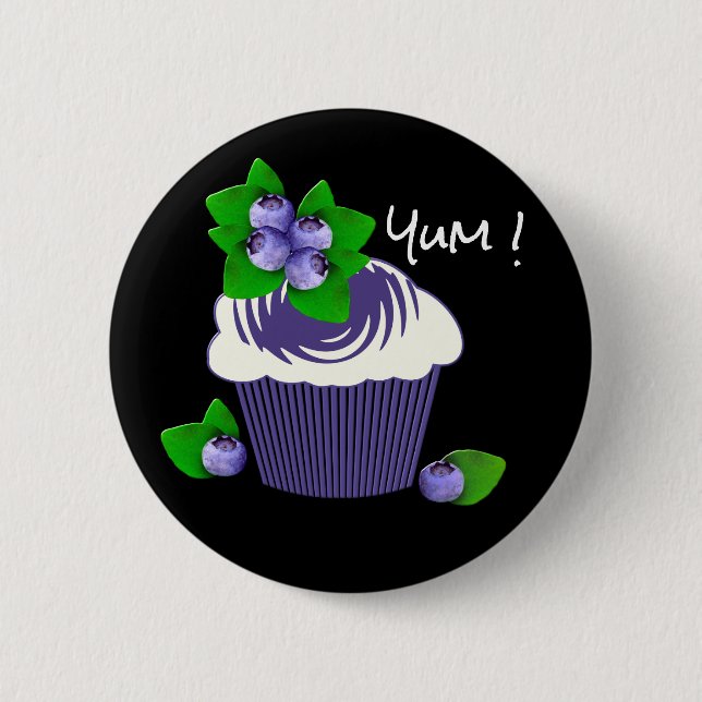 Blueberry Cupcake Yum! Button (Front)
