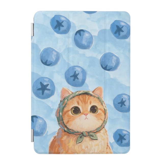Blueberry Cute Cat ipad cover Kawaii Kitten  (Front)