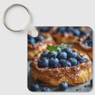 Blueberry Danish Pastry Keychain