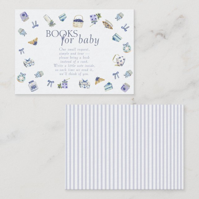 Blueberry Dessert Baby Shower Books For Baby Enclosure Card (Front/Back)